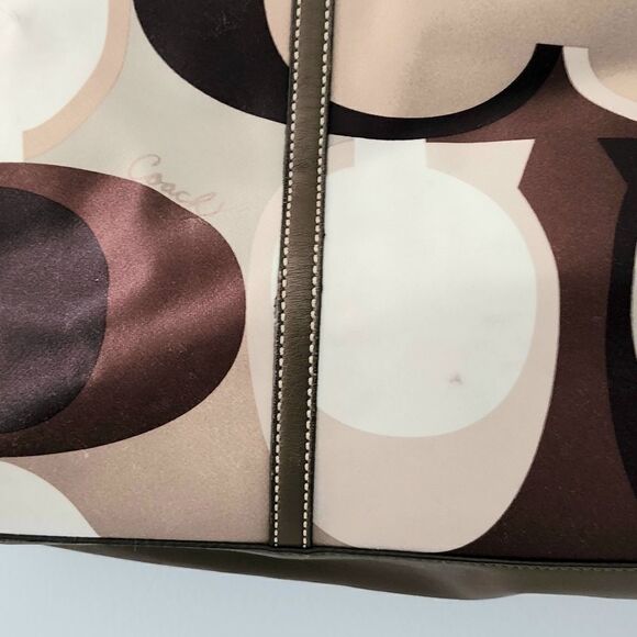 Coach tote handbag brown and green - Picture 3 of 9